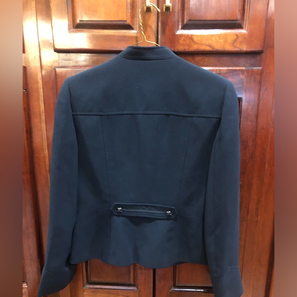 Tahari Black Military Blazer Jacket Mandarin Collar Toggle Career Workwear Sz 6 - Picture 11 of 13